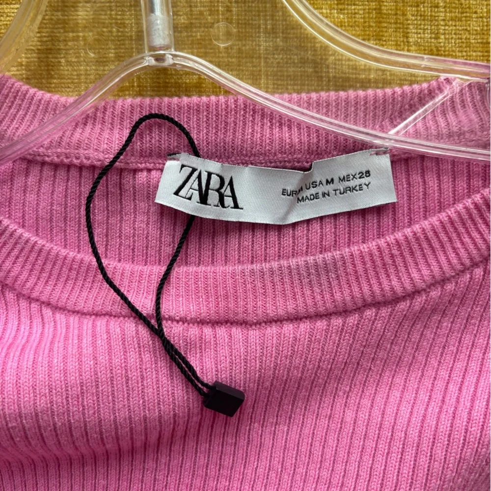 Zara Pink Ribbed Crop Top - Picture 4 of 4